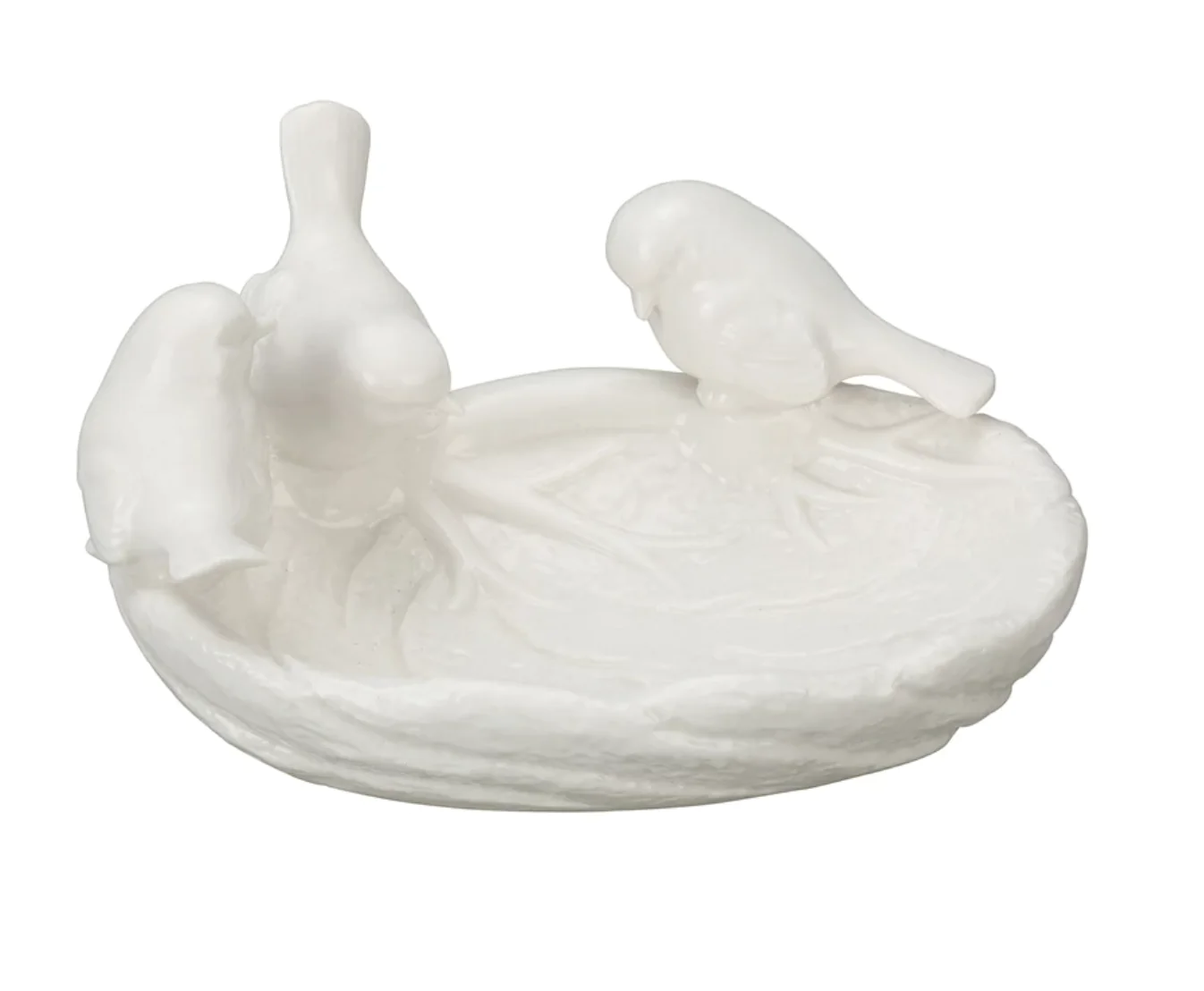 Ceramic Leaf Dish with Birds